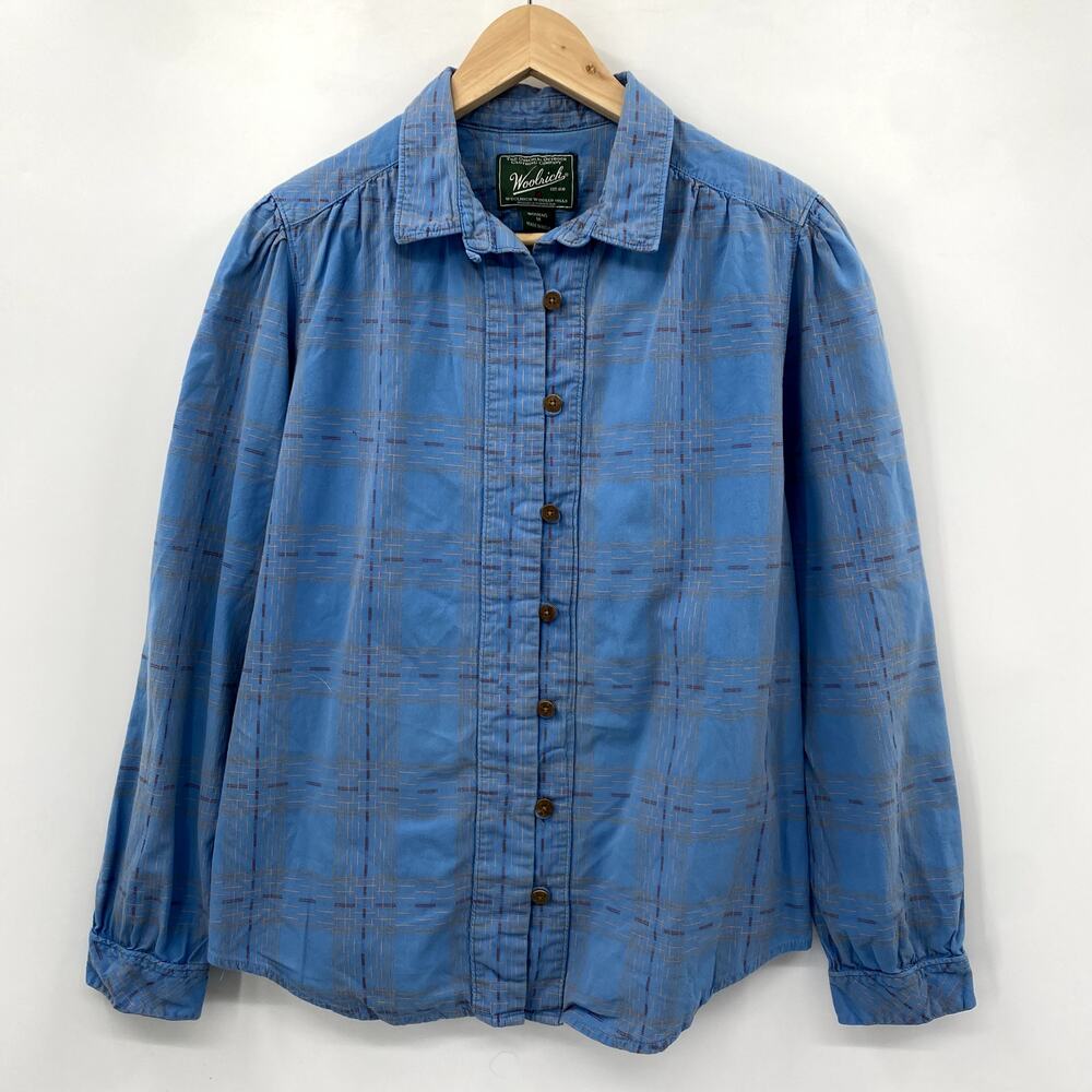 Woolrich Blue Button Down Pattern Top - image 3